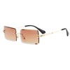 OSAGAMA Fashion Sunglasses Small Rectangular Rimless Glasses for Men and