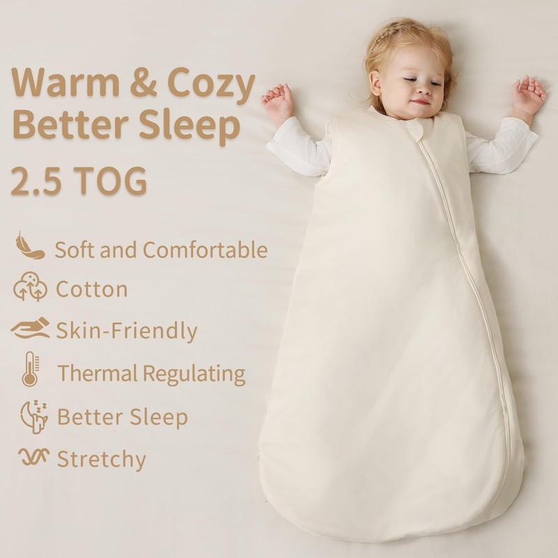 usbettas 2.5 Tog Baby Sleep Sack 18-24 Months, Supersoft Quilted