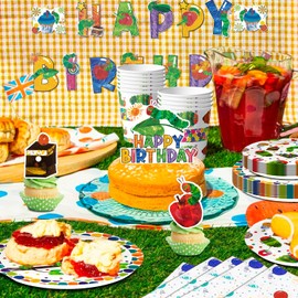Hungry Caterpilla Party Supplies, 73pcs Hungry Caterpillar Birthday Decorations & Tableware Set-Caterpillar Theme Party Plates Napkins Banner Swirls etc Caterpillar Themed Birthday Party Decorations