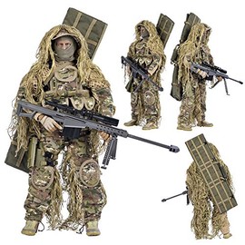 Lmzauet 12 inch Special Forces Action Figure 1:6 SWAT Team Set with Super Rich Accessories (Sniper - All Terrain)