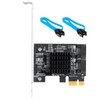 QNINE PCIe SATA Controller, 2 Port PCIe SATA III 6 GBS Internal Adapter Converter for Desktop PCs Supports SSD and HDD with Low Profile Bracket