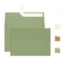 100 Pack A4 Sage Green Envelopes 4x6, Goefun 4.25 x 6.25 Printable Greeting Card Envelopes Self Seal for 4x6 Cards, Photos, Invitations, Weddings, Graduation, Baby Shower, 120 GSM