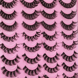 False Eyelashes Russian Strip Lashes D Curl 20 Pairs 5 Styles Pack Fluffy Natural Fake Lashes Look like Eyelash Extensions by Yawamica
