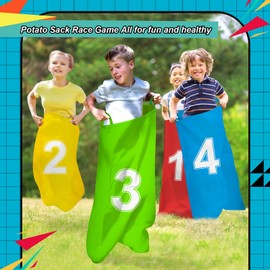 Yalujumb Outdoor Games, Potato Sack Race Bags for Kids Adults, Egg Spoon Relay Race,Ring Toss Game,Dodgeball Tag Game,Birthday Party, Field Day Family Reunion Carnival Outside Yard Lawn Easter Games