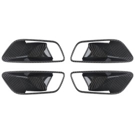 CARTRIMHOME Interior Door Handle Bezel Covers for Ford Puma 2019–2024 – 4pcs Trim Kit for Door Pull/Armrest Compatible with ST, ST‑Line, Titanium & More-Carbon Fibre Effect