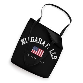 Niagara Falls NY Retro American Flag USA City Name Tote Bag