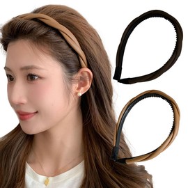 Rodrey Micher Headband with Faux Leather, Painless, Stylish, Simple, Comb, Cute, Hair Arrangement, Twist, Braided, Headband, No90, Black, Brown