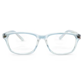 In Style Eyes Seymore Retro Bifocal Reading Glasses - Bifocal Readers for Women and Men, Non-progressive, Adaptive Spring Hinges - Crystal Clear, 1.0x