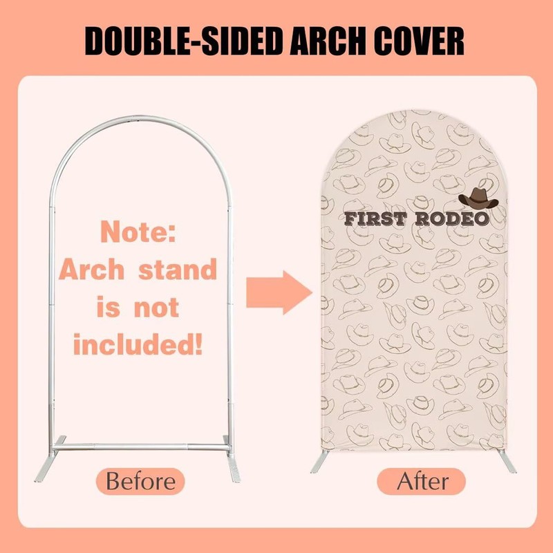 Iydamc Western Cowboy Arched Backdrop Cover 7.2FT My First Rodeo