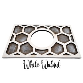 Nest Thermostat Decorative Wall Plate Honeycomb White, Brown Natural Hard Wood