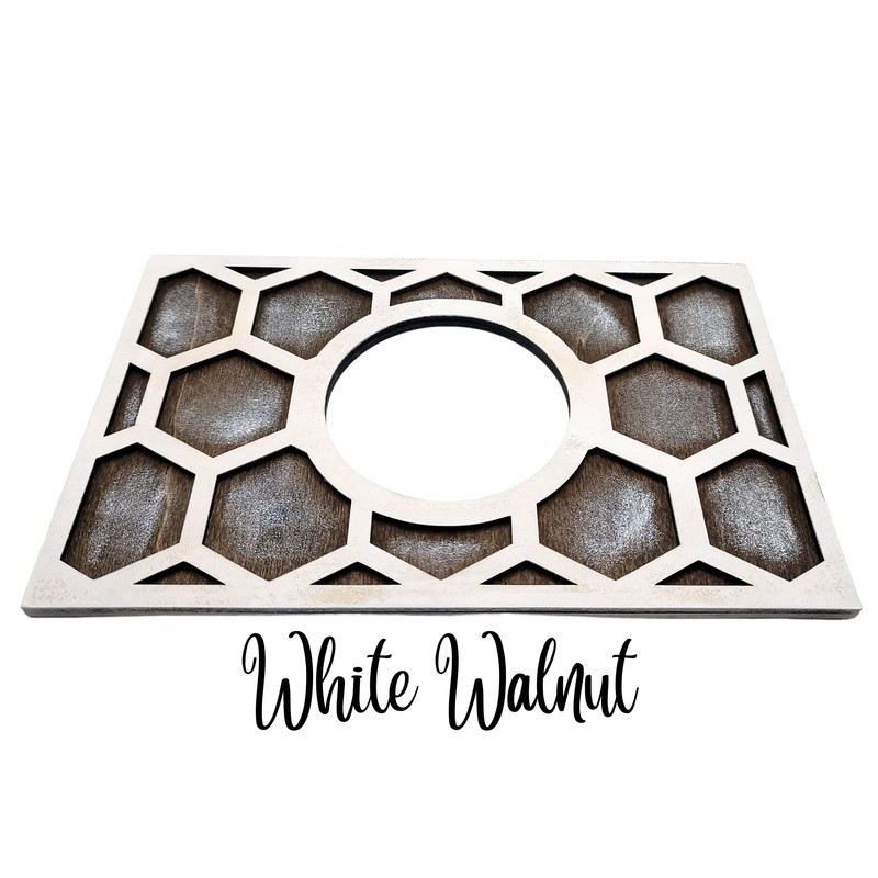 Nest Thermostat Decorative Wall Plate Honeycomb White, Brown Natural Hard