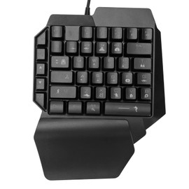 One Handed Gaming Keyboard, RGB Backlit USB Wired Single Hand Mechanical Keyboard, Half Keyboard, Professional Gaming Keypad, for Computer Gaming