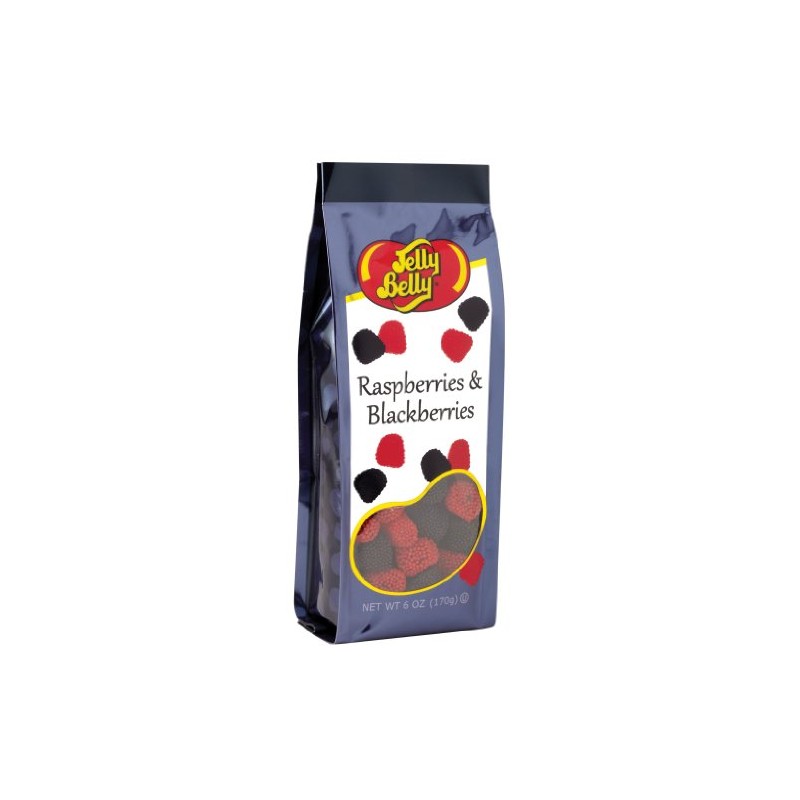 Jelly Belly Raspberries and Blackberries, Jell Confection Candies with Non-Pareil