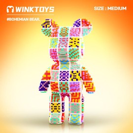 Bear Building Block,Winktoys building block, Bear Toys,Birthday Gift,Festival gift,building sets,Educational Building Blocks,Trend Decoration,Cool:_Bohemian Bear