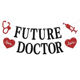 Letrero de doctorado de felicitaciones, médico/felicitaciones, 2025, suministros de decoración de fiesta de graduación para sobrevivientes de la escuela de medicina, purpurina negra