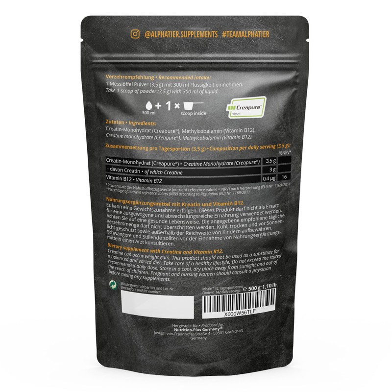 Creatine Monohydrate 500 g Creapure - Creatine Powder - High