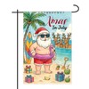 Lyreh Christmas July Garden Flag, 18x12 Inch Santa Claus Tropical