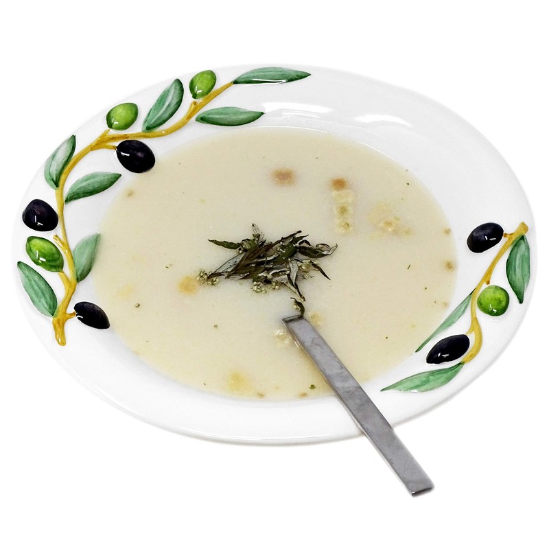 Lashuma Handmade Italian Ceramic Soup Plate Deep Plate Relief Decor