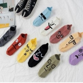 Others Geek Expression 2 Fall Juncap Student Spring Ankle Socks Adult Women Summer, WS22 Geek Expression 2 Yellow / 기타 괴짜표정2 가을 준캡 학생 봄 발목양말 성인 여성 여름, WS22 괴짜표정2 옐로우