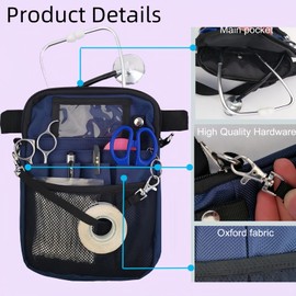Yodilala Nurse Fanny Pack,Nurse Essentials,Clinical Nursing Bag, Utility Belt Bag for Stethoscopes Holder,Bandage Scissors and Other Medical Supplies（Black）