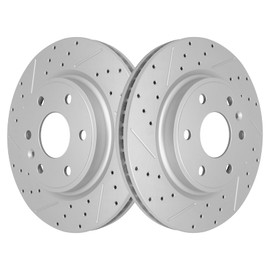 Front Drilled Slotted Brake Disc Rotors Fit for Chevy Traverse 2009-2017, Acadia 2007-2017, Acadia Limited 2017, Buick Enclave 2008-2017, Saturn Outlook 2007-2010, Replacement 12.8inch(325mm) Rotor