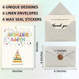 MonyRoost Greeting Cards 6-Pack Value Set - Multi-Occasion Assorted Designs for Birthday, Thank You, Holiday, Congratulations – Premium Quality with Envelopes