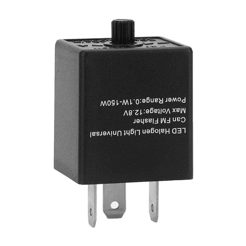 Flasher Relay, 12V 24V 3-PIN Adjustable LED Flasher Relay Turn