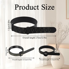 6 Pcs Ring Sizer Measuring Tool Bracelet Sizer Measuring Tool, Bracelet Sizer for Fingers and Wrists, Suitable for Men and Women (Black, White)