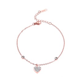 366DAYS Valentine's Day Jewelry Gift 316l Stainless Steel Titanium Bracelet Rose Gold Adjustable Bracelets Link for Women, Stainless Steel