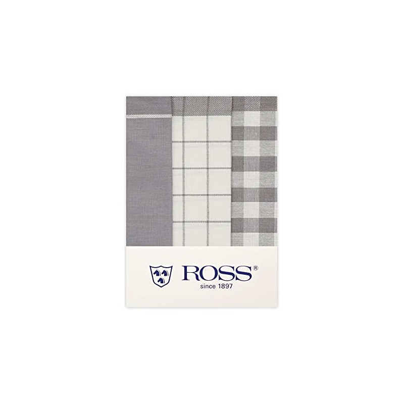 Ross Pack of 3 Cotton Tea Towels 1605 Silver 50