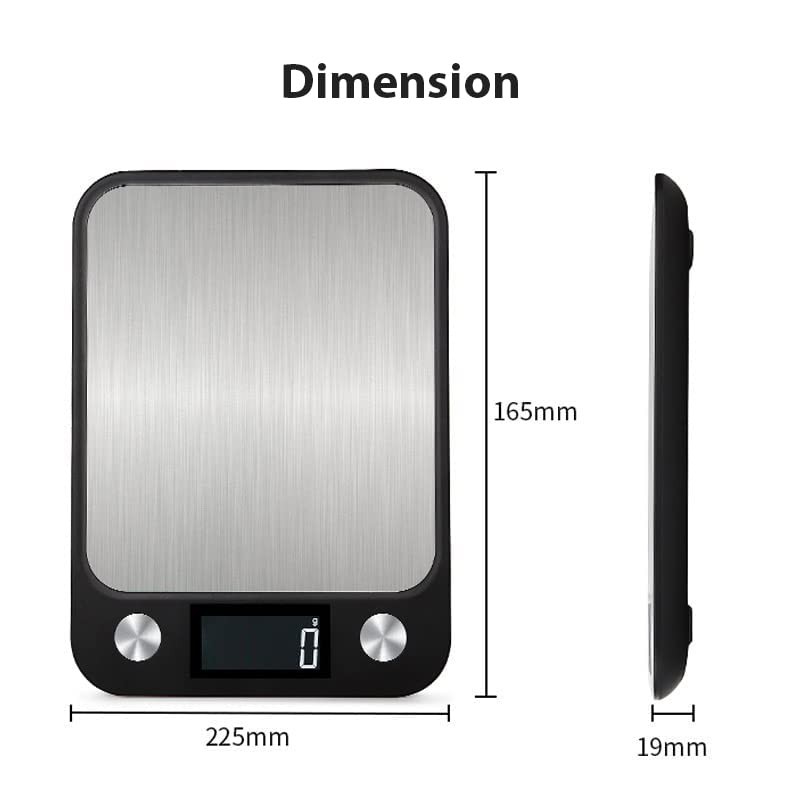LEVADA PLUS Multifunktionale digitale Küchenwaage (15 kg) mit großem LCD-Display,