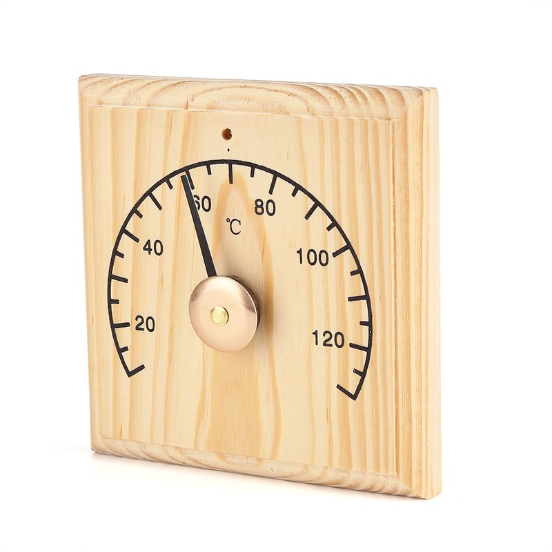 0~140℃ Wooden Thermometer Temperature Display for Sauna Room Wall Mounted