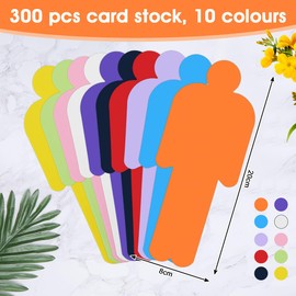 Kleemeiero Set of 300 Presentation Cards Colourful 20 x 8 cm Metaplane Cards Set Presentation Cards Human 10 Colours Cards Presentation Case Cards Moderation Colourful Teacher Supplies for