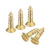 sourcing map Brass Wood Screws, 40Pcs M2.5 x 10mm Slotted