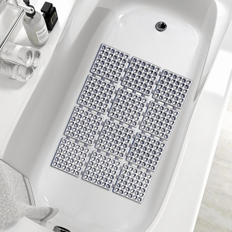 Shower Mat Non Slip，24"X24" Bathtub Mat Non Slip Square Shower