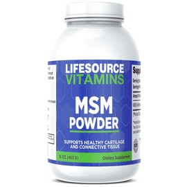 LifeSource Vitamins MSM Powder - 16 oz - Pure and Clean - 226 Servings - 2,000 mg Per Serving