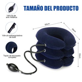 GUDREN Dispositivo de Tracción Cervical, Portátil soporte de cuello inflable ajustable, Camilla Inflable para el Cuello, del cuello para uso descompresión del cuello y alivio de la tensión del cuello