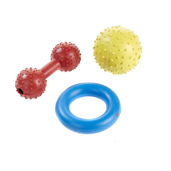 Classic Pet Products Trio Bone/Ball and Ring Rubber Toy