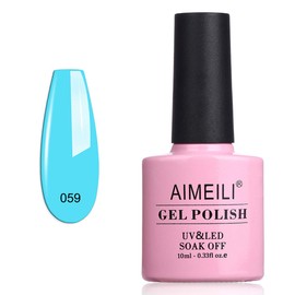 AIMEILI Soak Off UV LED Gel Nail Polish - Soft Baby Blue (059) 10ml