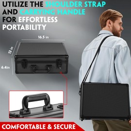 Graded Card Storage Box, Trading Cards Slab Carrying Case, 4 Row Black Hard Sports Cards Holder Boxes with 6 Dividers Fits for PSA BGS SGC Top Loaders Collection