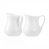 Sizikato 2pcs Pure White Ceramic Creamer with Handle, Mini Coffee