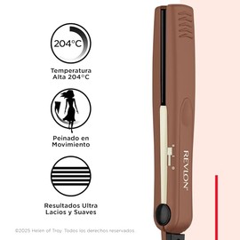 Revlon Alaciadora de Ceramica de 1" (2.54 cm) + 2 Accesorios para Cabello