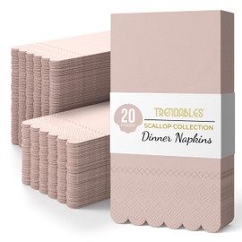 Party Solids Peach Scalloped Napkins Disposable 20 Pcs 3-Ply Peach Scalloped Dinner Napkins Disposable Decorative for Dinners & Parties, Paper Guest Towels for Bathroom & Party Supplies