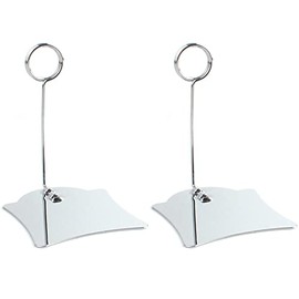 4 Pcs Metal Pop Clips Merchandise Sign Clip Holders Advertising Tag Card Display Clip Stands Price Label Tag Clips for Supermarkets, Retail Shops, Bakeries (Silver)