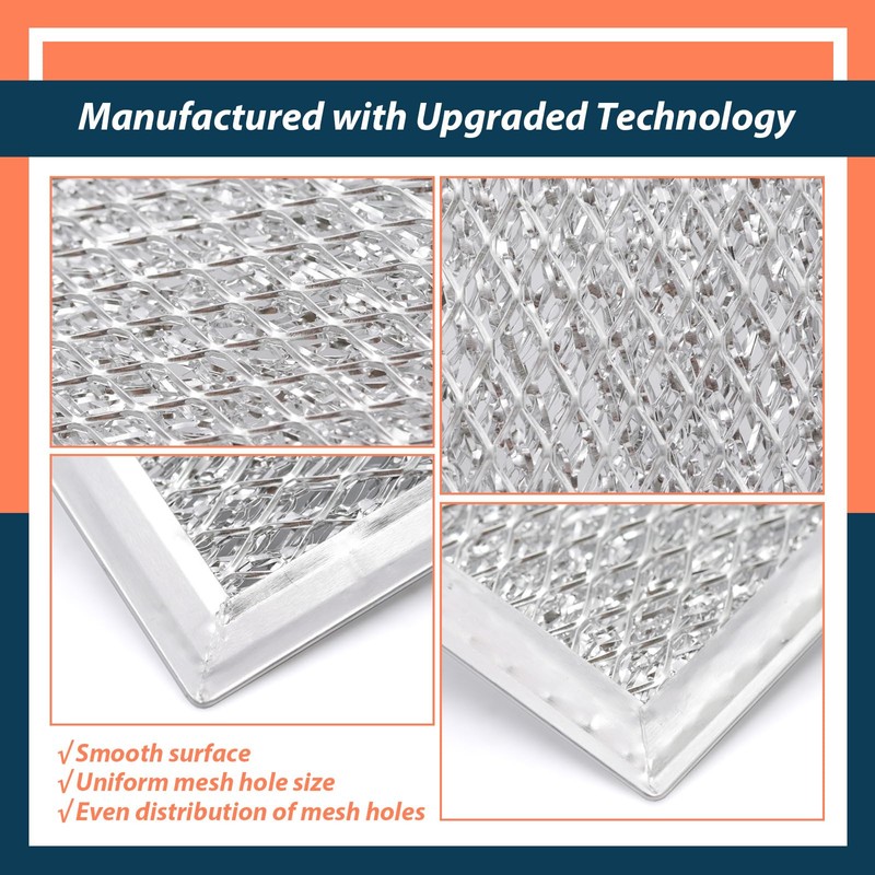 Lisnhlin 2-Pack 12-Layer Aluminum Mesh Grease Filters 4 X 15