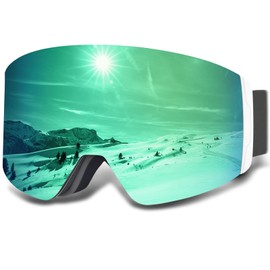 AVAWAY Ski Goggles Snowboard Glasses for Men and Women Cylinder Mirrored Magnetic Change System OTG UV Protection Anti Fog Lens