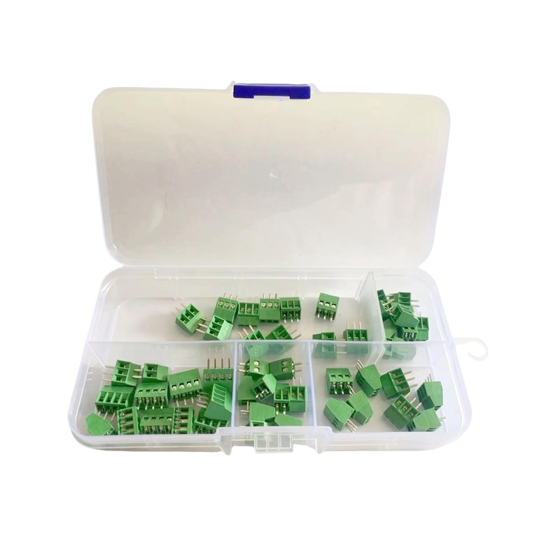 MTDELE 50Pcs 2.54mm 0.1" Pitch PCB Mount Screw Terminal Block