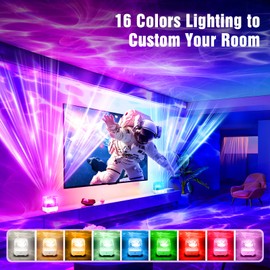 SUPPOU Ocean Galaxy Projector, Night Light with Remote Control, 30 Lighting Modes, 16 Colors Gradual Rotating Northern Lights Lamp,Suitable for Bedroom
