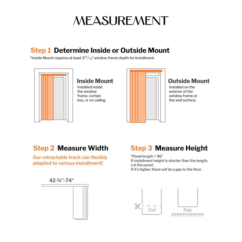 Heefen Adjustable Panel Track Blinds Manual Blackout Vertical Blinds for