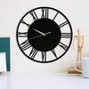 WALPLUS 30cm(11.8") Diameter Acrylic Gloss Roman Wall Clock Black Home